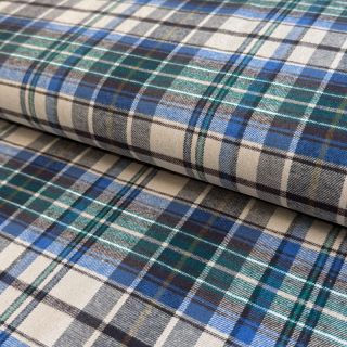 Pamutvászon YARN DYED CHECK BRUSHED blue