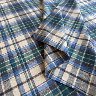 Pamutvászon YARN DYED CHECK BRUSHED blue