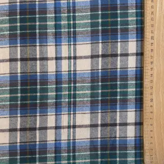Pamutvászon YARN DYED CHECK BRUSHED blue