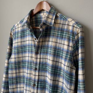 Pamutvászon YARN DYED CHECK BRUSHED blue