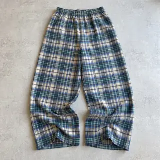 Pamutvászon YARN DYED CHECK BRUSHED blue
