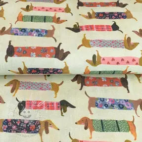Dekorációs anyag premium Family Dachshund digital print