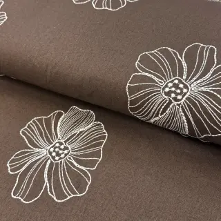 Viszkóz lenvászonnal EMBROIDERY Flower Maya brown