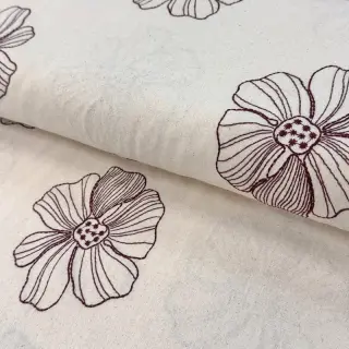 Viszkóz lenvászonnal EMBROIDERY Flower Maya natural