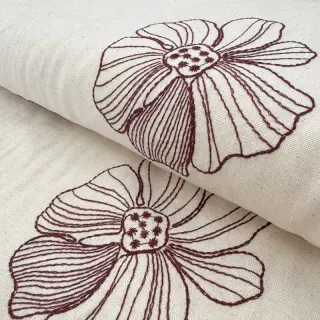 Viszkóz lenvászonnal EMBROIDERY Flower Maya natural