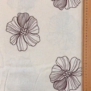 Viszkóz lenvászonnal EMBROIDERY Flower Maya natural