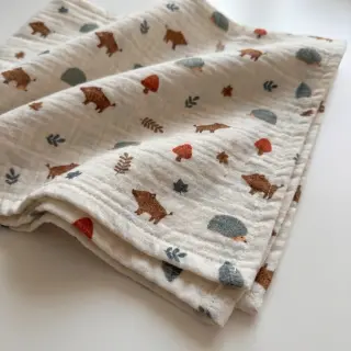 Dupla géz/muszlin Forest animals ORGANIC SIMPLY NATURAL