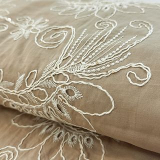 Pamutvászon VOILE EMBROIDERY Kokka natural
