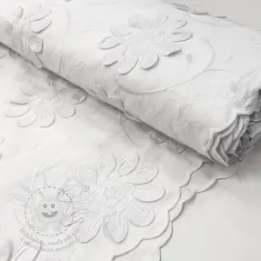 Pamutvászon EMBROIDERY Bellagio white