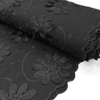 Pamutvászon EMBROIDERY Bellagio black