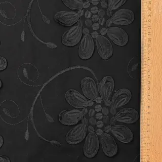 Pamutvászon EMBROIDERY Bellagio black