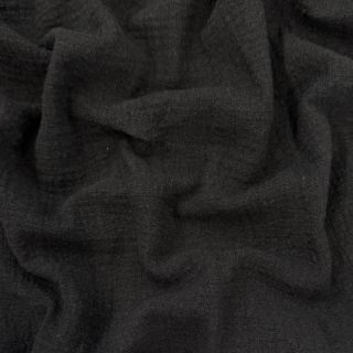 Pamutvászon SLUB WASHED black