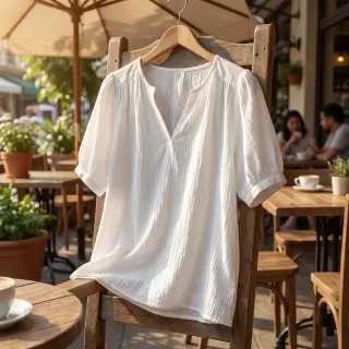 Pamutvászon WASHED white