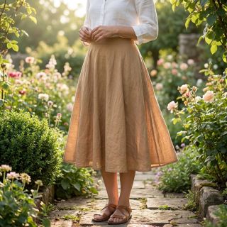 Pamutvászon WASHED cinnamon