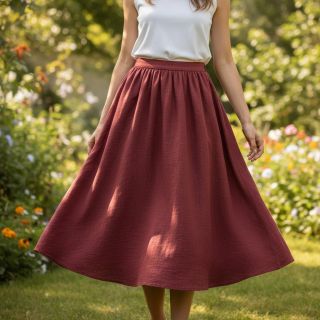 Pamutvászon SLUB WASHED wine red