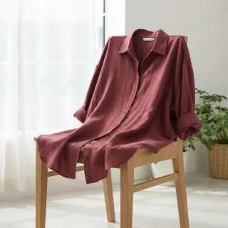 Pamutvászon SLUB WASHED wine red