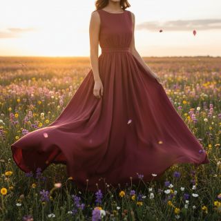 Pamutvászon SLUB WASHED wine red