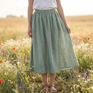 Pamutvászon SLUB WASHED old green