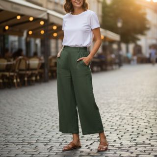 Pamutvászon SLUB WASHED army green