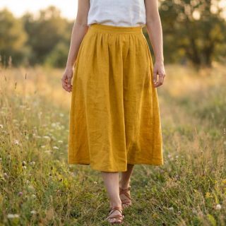 Pamutvászon SLUB WASHED ochre