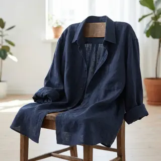Pamutvászon SLUB WASHED navy