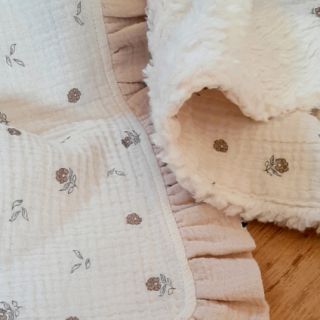 Dupla géz/muszlin Flowers SIMPLY NATURAL digital print ORGANIC