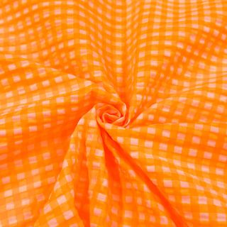 Pamutvászon YARN DYED NEON SMALL Checks orange