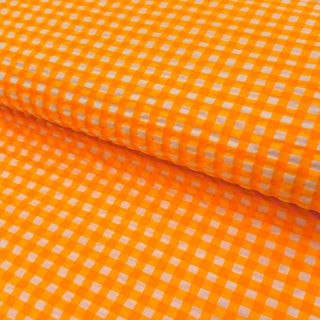 Pamutvászon YARN DYED NEON SMALL Checks orange
