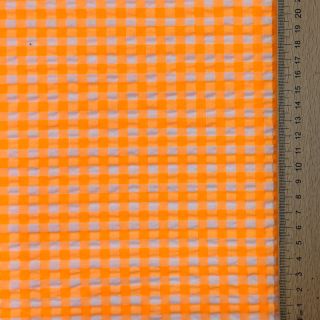 Pamutvászon YARN DYED NEON SMALL Checks orange