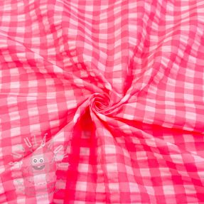Pamutvászon YARN DYED NEON BIG Checks pink
