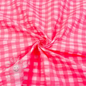 Pamutvászon YARN DYED NEON BIG Checks pink