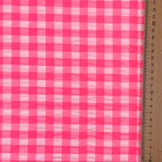 Pamutvászon YARN DYED NEON BIG Checks pink