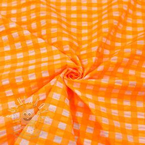 Pamutvászon YARN DYED NEON BIG Checks orange