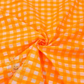 Pamutvászon YARN DYED NEON BIG Checks orange
