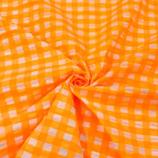 Pamutvászon YARN DYED NEON BIG Checks orange
