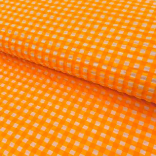 Pamutvászon YARN DYED NEON BIG Checks orange