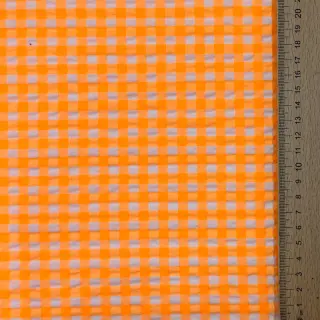 Pamutvászon YARN DYED NEON BIG Checks orange