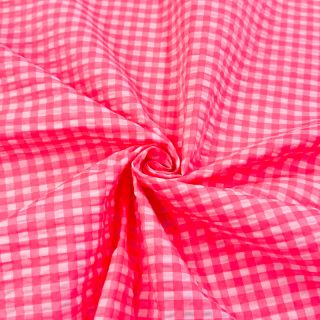 Pamutvászon YARN DYED NEON SMALL Checks pink