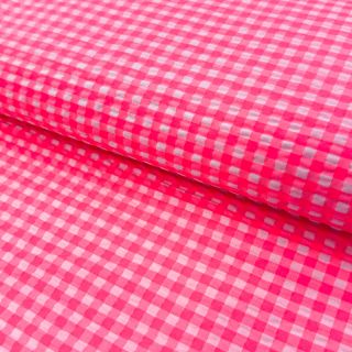 Pamutvászon YARN DYED NEON SMALL Checks pink