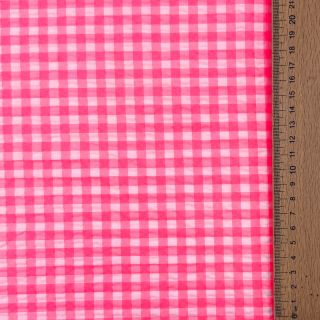 Pamutvászon YARN DYED NEON SMALL Checks pink