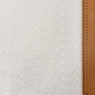 Pamutvászon EMBROIDERY TWO-SIDE SCALLOP Verena white