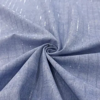 Pamutvászon YARN DYED Stripes LUREX blue