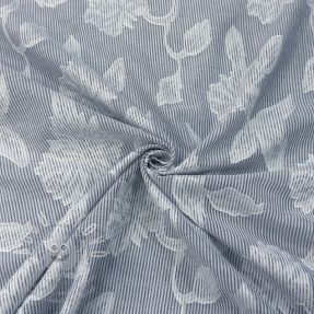 Pamutvászon YARN DYED Stripes JACQUARD Flowers navy