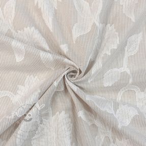 Pamutvászon YARN DYED Stripes JACQUARD Flowers sand