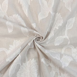 Pamutvászon YARN DYED Stripes JACQUARD Flowers sand