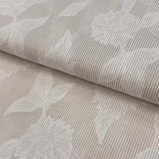Pamutvászon YARN DYED Stripes JACQUARD Flowers sand