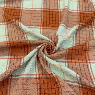 Viszkóz CRINKLE Check mint
