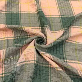 Viszkóz CRINKLE Check peach