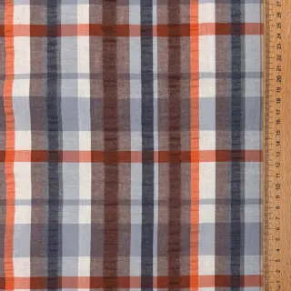 Pamutvászon SEERSUCKER YARN DYED Checks blue
