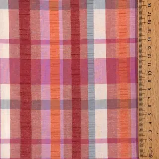 Pamutvászon SEERSUCKER YARN DYED Checks pink